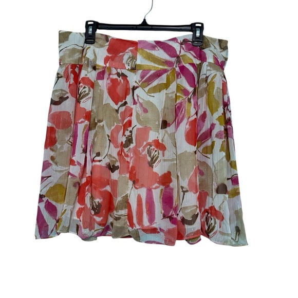 CHAUS Floral Pleated Skirt - Multicolor - Picture 1 of 7